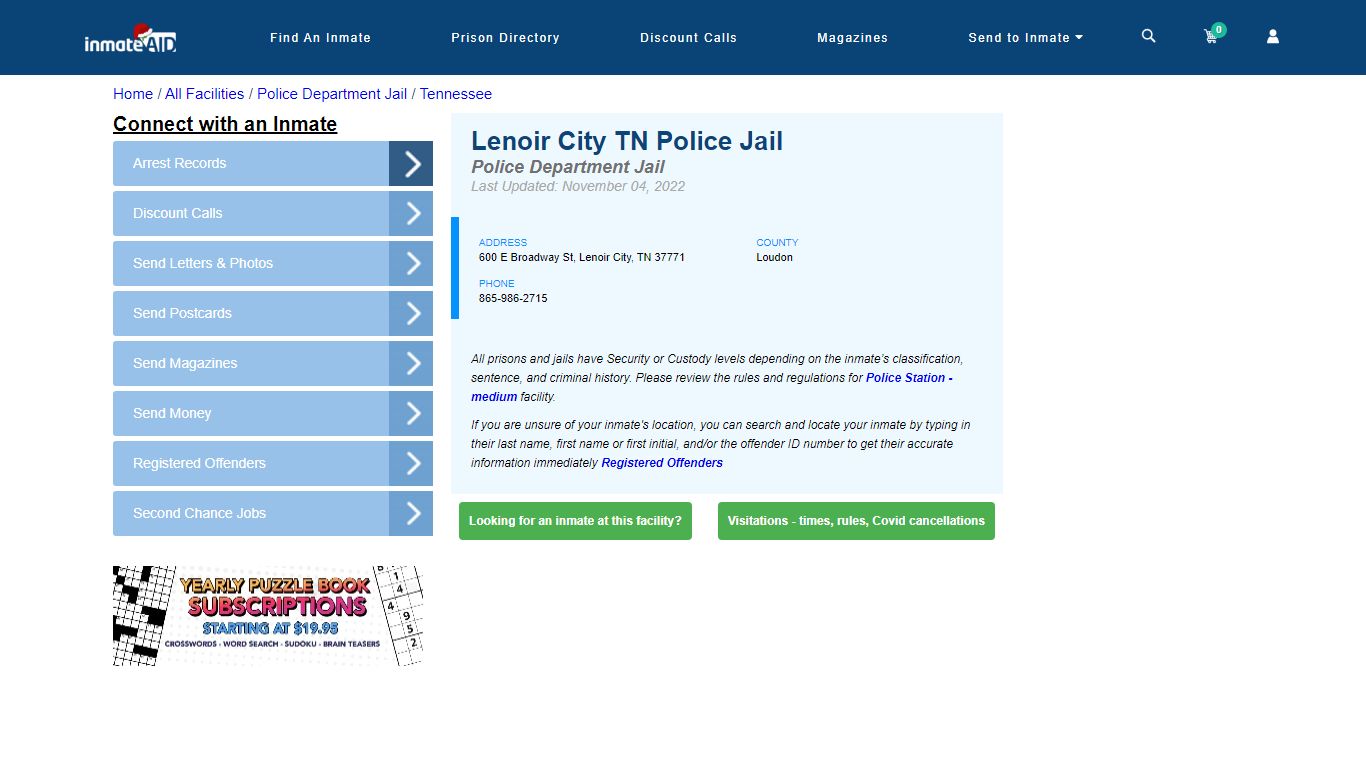 Lenoir City TN Police Jail & Inmate Search - Lenoir City, TN