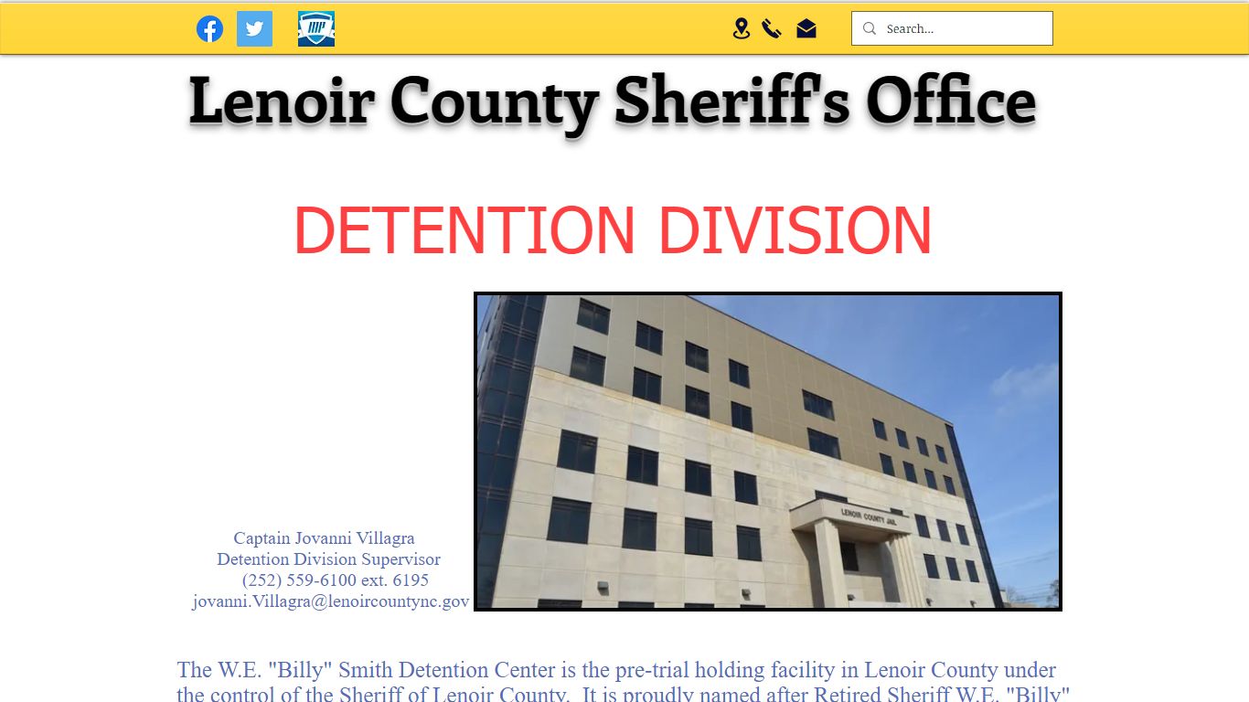 Detention Division | lcso - Lenoir County Sheriff's Office