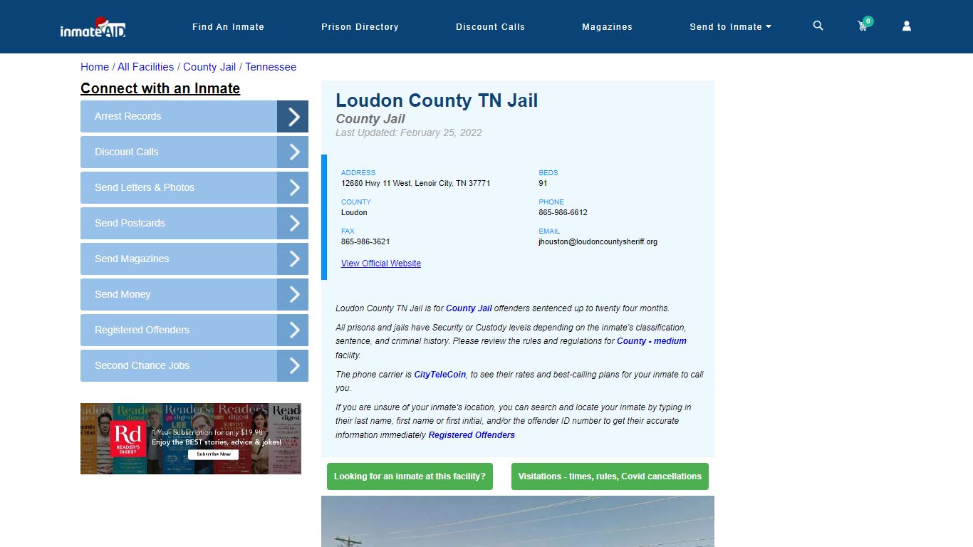 Loudon County TN Jail - Inmate Locator - Lenoir City, TN