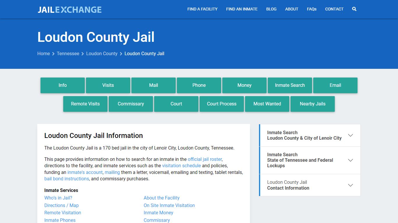 Loudon County Jail, TN Inmate Search, Information