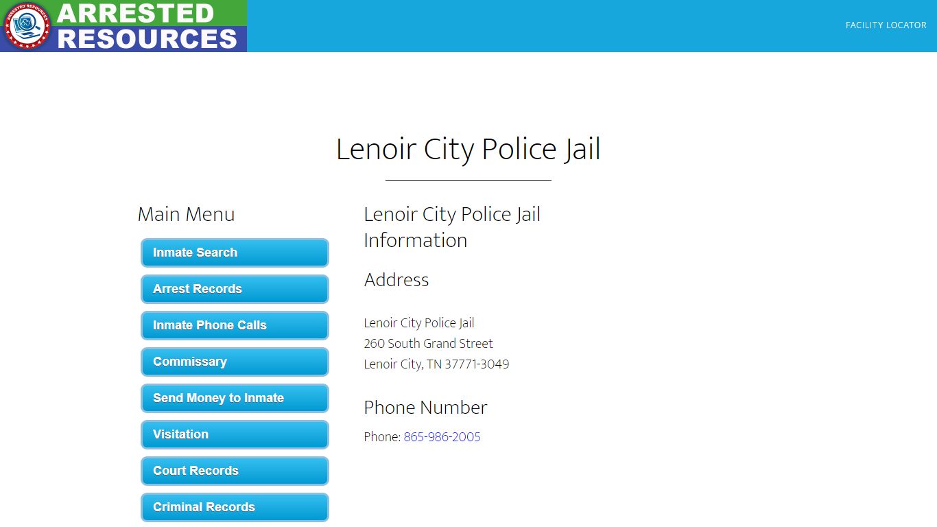 Lenoir City Police Jail - Inmate Search - Lenoir City, TN